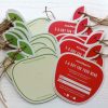 Group of red and green apple shaped cards asking what do you do for your mind?