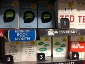 A Mind for Business in the bestseller display at WHSmith