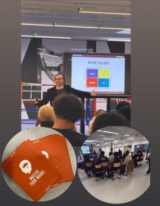 Teachers taking part in a staff wellbeing session in school